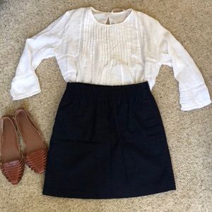 J. Crew Factory navy blue “sidewalk skirt”